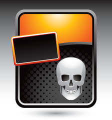 Skull on gold stylized advertisement