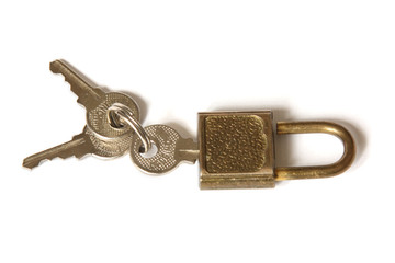 Padlock and the bunch of keys