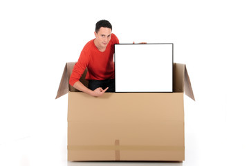 Chat box man advertising