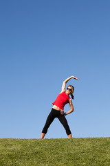 woman doing exercise outdoor