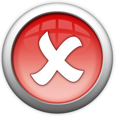 Access denied red glow button