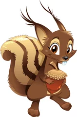 Tuinposter Squirrel, funny cartoon character. © ddraw