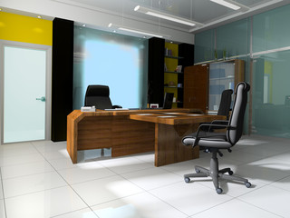 Workplace at modern office