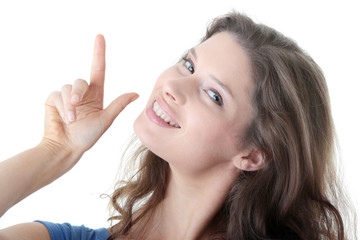 Woman pointing