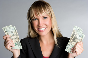 Businesswoman Holding Money