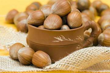 pot full of hazelnuts