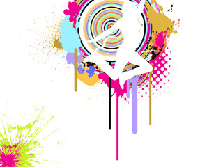 Abstrakter Hintergrund mit springender Silhouette © Ramona Kaulitzki
