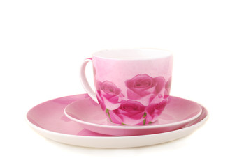 Pink cup and saucer