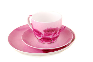 Pink cup and saucer
