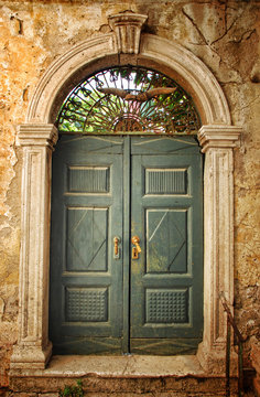 old wooden main door