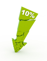 Broken 10% discount arrow