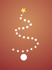 Abstrakter Weihnachtsbaum mit rotbraunem Hintergrund