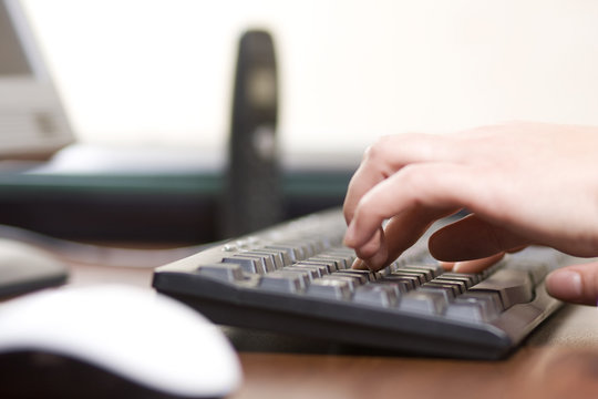 Typing on a computer keyboard