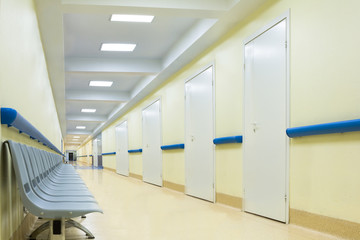 corridor with chairs in hospital