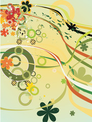 painting spring floral vector