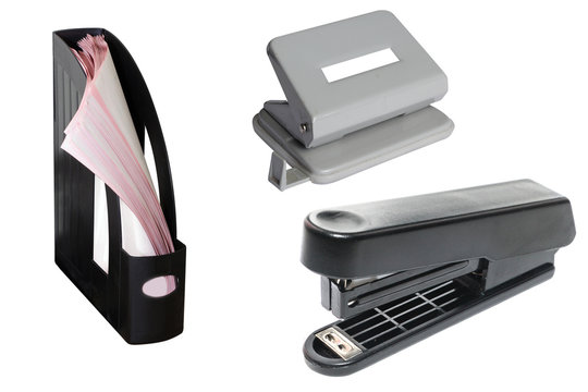 hole punch,  copy holder and stapler
