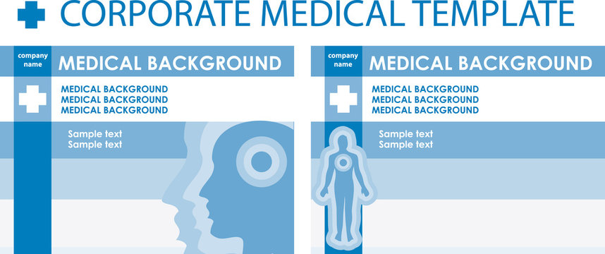 Corporate medical presentation, report template. Human backgroun