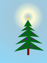 Weihnachtsbaum mit eisblauem Hintergrund