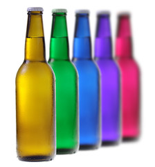 Colorful drinks isolated on white background