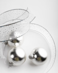 Silver Christmas Ornaments Background