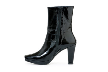 Black boots isolated on the white background