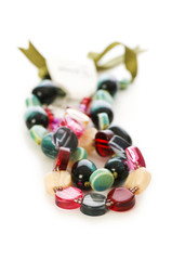 Woman necklace isolated on the white background