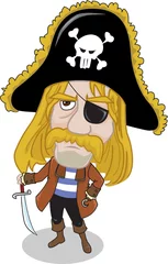 Cercles muraux Pirates capitaine pirate avec sabre