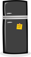 refrigerator with note