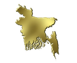 Bangladesh 3d Golden Map