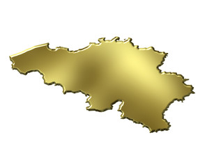 Belgium 3d Golden Map
