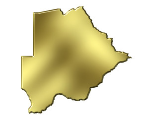 Botswana 3d Golden Map