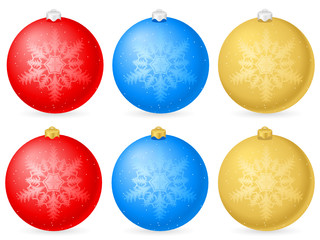 christmas balls with snowflake