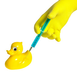 Ente Spritze Handschuh