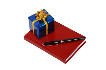 Red notepad and gift