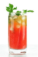 Blood mary alcohol cocktail