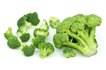 One big and few small broccoli pieces