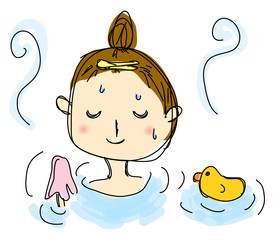 入浴中の女の子