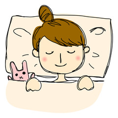 睡眠をとる女の子