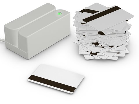 Magnetic cards with reader