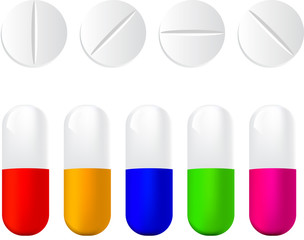 Pills icon set vector illustration