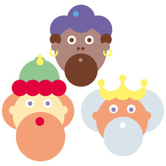 Stylized vector illustration of the three wise men