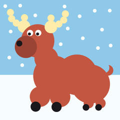 Rudolph reindeer Vector illustration