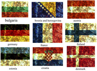 set of european flags