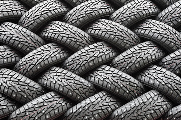 Winter rubber wheels with torns