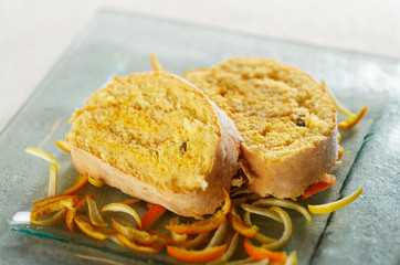 Rolled biscuit made of pumpkin