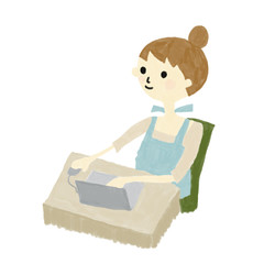 パソコンを使う女性