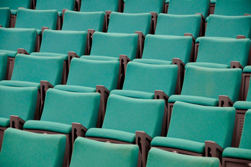 Fototapeta premium Rows of green seats