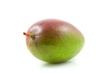 One fresh mango fruit over white background