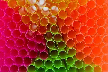 colorful straws in closeup