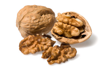 Nuts isolated on white background.